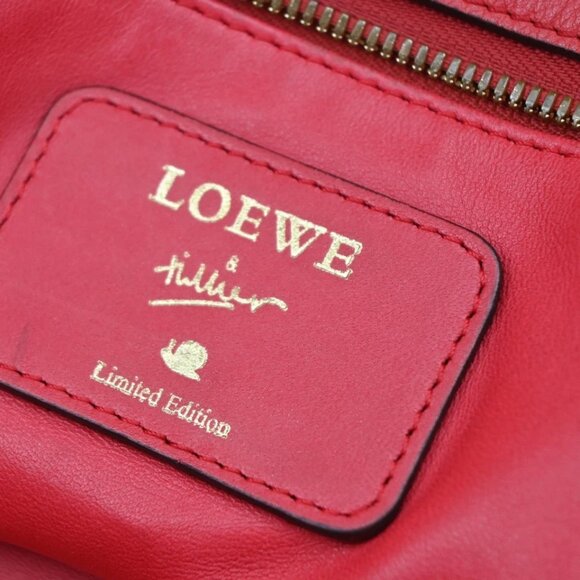 LOEWE Anagram Limited Edition Amazona Hand Bag Leather Red 428-082725 - Picture 16 of 16